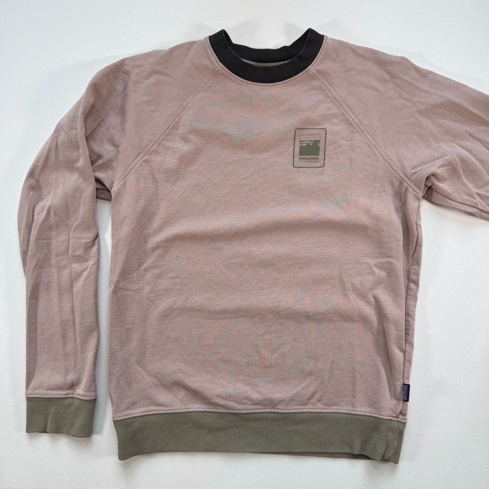 PATAGONIA Alpine Icon Regenerative Sweatshirt Mens XS Pink‎ Organic Cotton - Picture 2 of 14